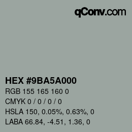 Color code: HEX #9BA5A000 | qconv.com