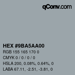 Código de color: HEX #9BA5AA00 | qconv.com