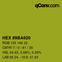 Color code: HEX #9BA620 | qconv.com