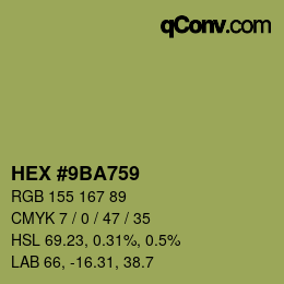 Color code: HEX #9BA759 | qconv.com