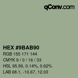 Color code: HEX #9BAB90 | qconv.com