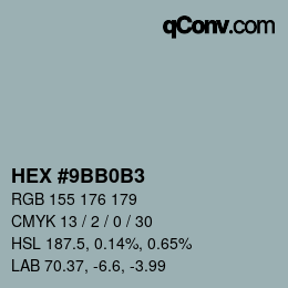 Color code: HEX #9BB0B3 | qconv.com