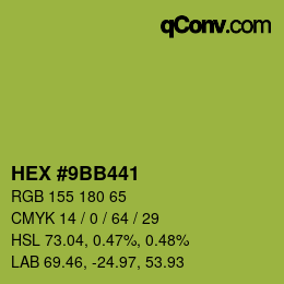 Color code: HEX #9BB441 | qconv.com