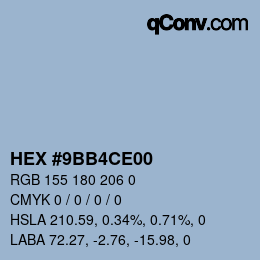 Color code: HEX #9BB4CE00 | qconv.com