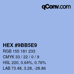 Color code: HEX #9BB5E9 | qconv.com