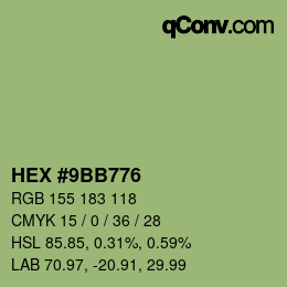 Color code: HEX #9BB776 | qconv.com