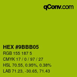 Color code: HEX #9BBB05 | qconv.com