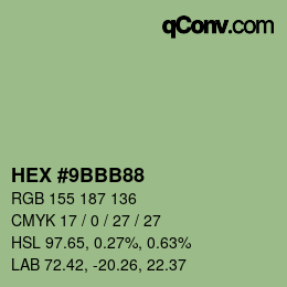 Color code: HEX #9BBB88 | qconv.com
