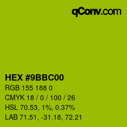 カラーコード: HEX #9BBC00 | qconv.com