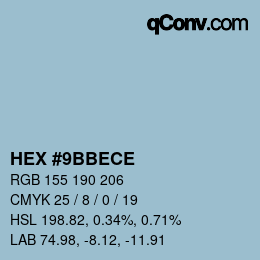 Color code: HEX #9BBECE | qconv.com