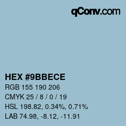 Color code: HEX #9BBECE | qconv.com