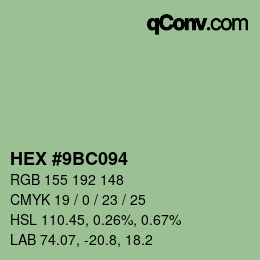 Color code: HEX #9BC094 | qconv.com