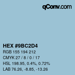 Color code: HEX #9BC2D4 | qconv.com