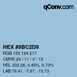 Color code: HEX #9BC2D9 | qconv.com