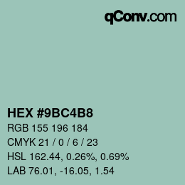 Color code: HEX #9BC4B8 | qconv.com