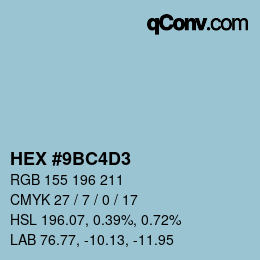 Color code: HEX #9BC4D3 | qconv.com