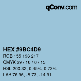 Color code: HEX #9BC4D9 | qconv.com