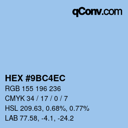 Color code: HEX #9BC4EC | qconv.com