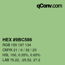 Color code: HEX #9BC586 | qconv.com