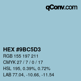 Color code: HEX #9BC5D3 | qconv.com