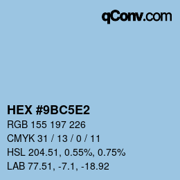 Color code: HEX #9BC5E2 | qconv.com