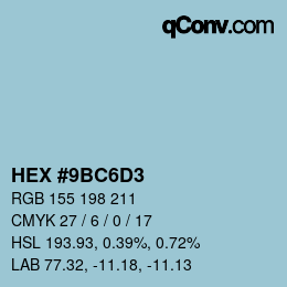 Color code: HEX #9BC6D3 | qconv.com