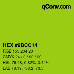 Color code: HEX #9BCC14 | qconv.com