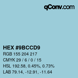 Color code: HEX #9BCCD9 | qconv.com