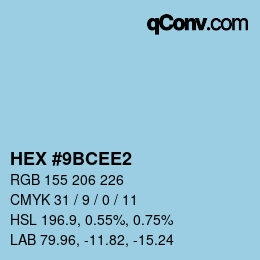 Color code: HEX #9BCEE2 | qconv.com