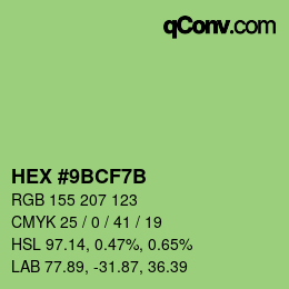 Color code: HEX #9BCF7B | qconv.com