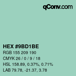 Color code: HEX #9BD1BE | qconv.com