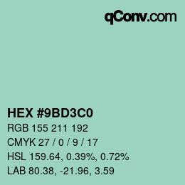 Color code: HEX #9BD3C0 | qconv.com