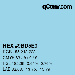 Color code: HEX #9BD5E9 | qconv.com