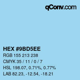 カラーコード: HEX #9BD5EE | qconv.com