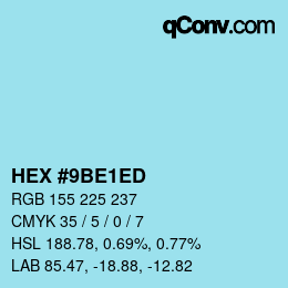 カラーコード: HEX #9BE1ED | qconv.com