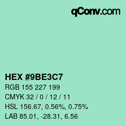 Color code: HEX #9BE3C7 | qconv.com