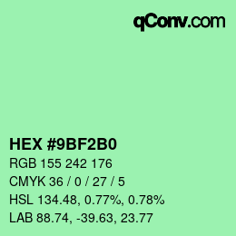Color code: HEX #9BF2B0 | qconv.com