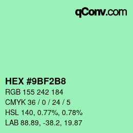 Color code: HEX #9BF2B8 | qconv.com