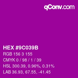 Color code: HEX #9C039B | qconv.com