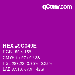 Color code: HEX #9C049E | qconv.com