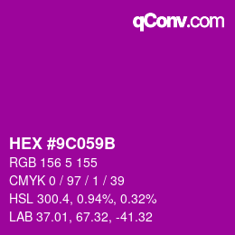 カラーコード: HEX #9C059B | qconv.com