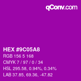 Color code: HEX #9C05A8 | qconv.com