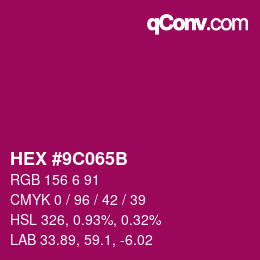 Color code: HEX #9C065B | qconv.com