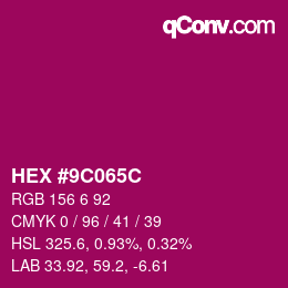 Color code: HEX #9C065C | qconv.com