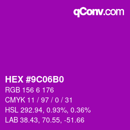 Color code: HEX #9C06B0 | qconv.com