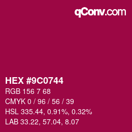 颜色代码: HEX #9C0744 | qconv.com