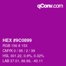 Código de color: HEX #9C0899 | qconv.com