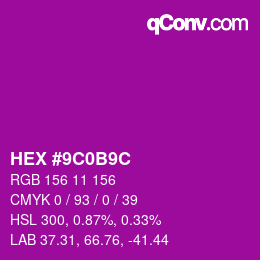 Color code: HEX #9C0B9C | qconv.com