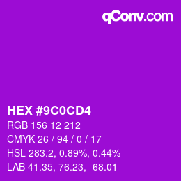 Color code: HEX #9C0CD4 | qconv.com