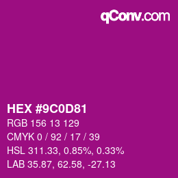 Color code: HEX #9C0D81 | qconv.com